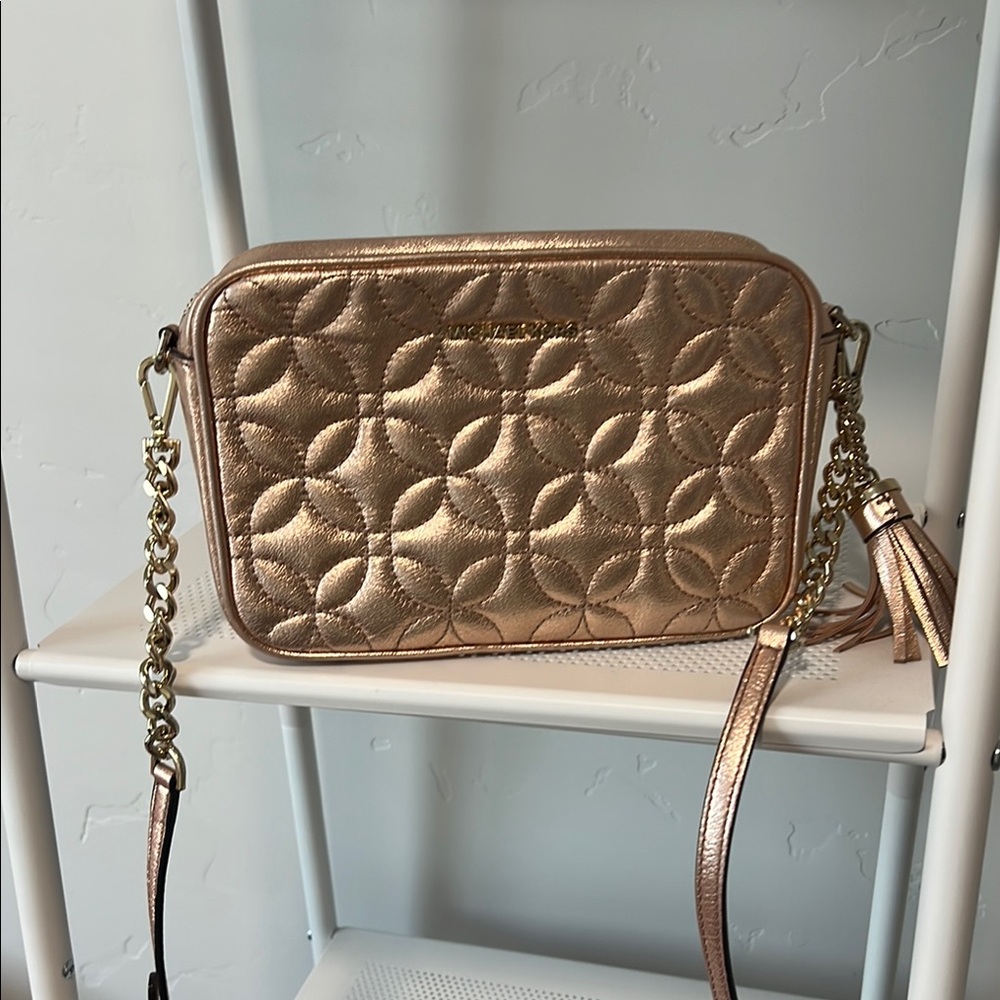 Michael Kors- Rose Gold Quilted Crossbody Bag